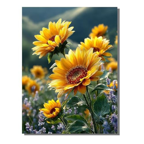 Malen Nach Zahlen Erwachsene Blume, Groß DIY Malen Nach Zahlen Pflanze, Anfänger Frauen Bastelset, Pinsel und Acrylfarbe, Paint by Numbers Basteln für Wand Dekor Geschenk 40x55 cm KSWWK257 von KANGSONGWENJIAJU