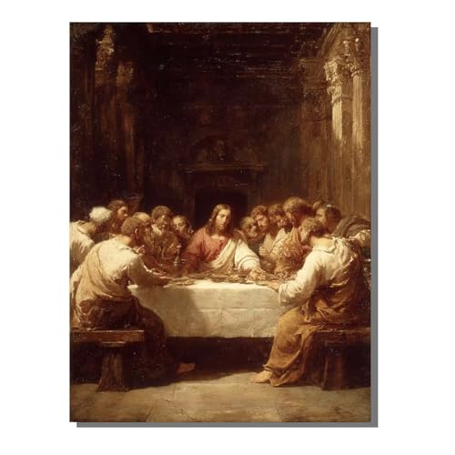 Malen Nach Zahlen Erwachsene Christentum, Groß DIY Malen Nach Zahlen Mit Rahmen Das Letzte Abendmahl, Anfänger Bastelset Pinsel und Acrylfarbe Paint by Numbers Wand Dekor Geschenk 40x55 cm KSWDK441 von KANGSONGWENJIAJU