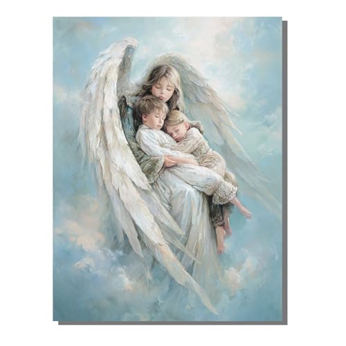 Malen Nach Zahlen Erwachsene Engel, Groß DIY Malen Nach Zahlen Mit Rahmen Abstrakt, Anfänger Frauen Bastelset, Pinsel und Acrylfarbe, Paint by Numbers Basteln für Wand Dekor Geschenk 40x55 cm KSWDK227 von KANGSONGWENJIAJU