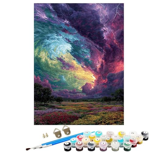 Malen Nach Zahlen Erwachsene Landschaft, Groß DIY Malen Nach Zahlen Baum, Anfänger Frauen Bastelset, Pinsel und Acrylfarbe, Paint by Numbers Basteln für Wand Dekor Geschenk 40x55 cm KSWWK211 von KANGSONGWENJIAJU