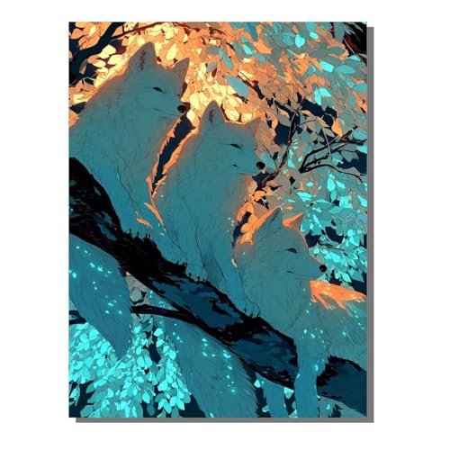 Malen Nach Zahlen Erwachsene Tier, Groß DIY Malen Nach Zahlen Abstrakt, Anfänger Frauen Bastelset, Pinsel und Acrylfarbe, Paint by Numbers Basteln für Wand Dekor Geschenk 50 x 70 cm KSWWK454 von KANGSONGWENJIAJU