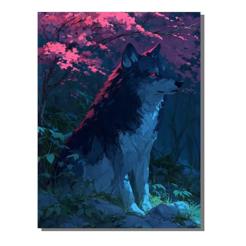 Malen Nach Zahlen Erwachsene Tier, Groß DIY Malen Nach Zahlen Wolf, Anfänger Frauen Bastelset, Pinsel und Acrylfarbe, Paint by Numbers Basteln für Wand Dekor Geschenk 50 x 70 cm KSWWK300 Malen Nach Zahlen Erwachsene Tier, Groß DIY Malen Nach Zahlen Wolf, Anfänger Frauen Bastelset, Pinsel und Acrylfarbe, Paint by Numbers Basteln für Wand Dekor Geschenk 50 x 70 cm KSWWK300 von KANGSONGWENJIAJU