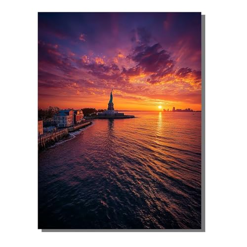 Sonnenuntergang Malen Nach Zahlen Erwachsene Mit Rahmen, Malen Nach Zahlen Landschaft 40x55 cm DIY Set Erwachsene Mit 3 Pinseln und Acrylfarbe, Paint by Numbers für Deko Wohnzimmer Geschenke KSWDK446 von KANGSONGWENJIAJU