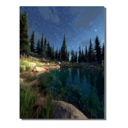Sternenhimmel Malen Nach Zahlen Erwachsene, Landschaft Paint by Numbers Adult Anfänger Kreativ Set Heimwerk Malen Nach Zahlen Kinder Mit Rahmen, Pinsel und Acrylfarbe Deko Wohnzimmer 40x55 cm KSWDK228 von KANGSONGWENJIAJU
