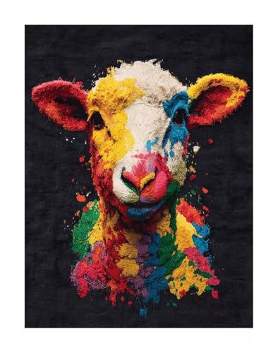 Tier 5D Diamond Painting Erwachsene Groß 30x40 cm - Schaf Full Drill Diamant Painting Bilder, DIY Mosaic Bastelset für Kinder, Diamant Kunst Malerei Stickerei für Home Wand Decor KSWF97 von KANGSONGWENJIAJU