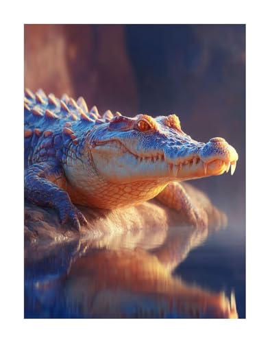 Tier Diamond Painting Kit Groß XXL 30x40 cm, 5D DlY Krokodil Diamant Painting Bilder Kinder Full drill Daiments Malerei Erwachsene, Diamond Art Mosaic Stickerei Bastelset Geschenk Wand Dekor KSWF100 von KANGSONGWENJIAJU