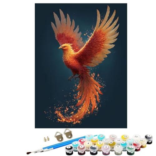 Tier Malen Nach Zahlen Erwachsene, PhöNix Paint by Numbers Adult Anfänger Kreativ Set für, Heimwerk Malen Nach Zahlen Kinder, Pinsel und Acrylfarbe Als für Deko Wohnzimmer 60 x 80 cm KSWWK172 von KANGSONGWENJIAJU