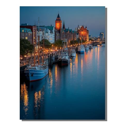 Venedig Malen Nach Zahlen Erwachsene, Landschaft Paint by Numbers Adult Anfänger Kreativ Set Heimwerk Malen Nach Zahlen Kinder Mit Rahmen, Pinsel und Acrylfarbe Deko Wohnzimmer 50 x 70 cm KSWDK445 von KANGSONGWENJIAJU