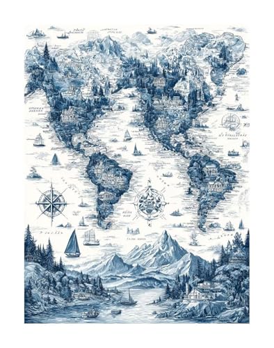 Welt Diamond Painting Kit Groß XXL 60x80 cm, 5D DlY Karte Diamant Painting Bilder Kinder Full drill Daiments Malerei Erwachsene, Diamond Art Mosaic Stickerei Bastelset Geschenk Wand Dekor KSWF124 Welt Diamond Painting Kit Groß XXL 60x80 cm, 5D DlY Karte Diamant Painting Bilder Kinder Full drill Daiments Malerei Erwachsene, Diamond Art Mosaic Stickerei Bastelset Geschenk Wand Dekor KSWF124 von KANGSONGWENJIAJU