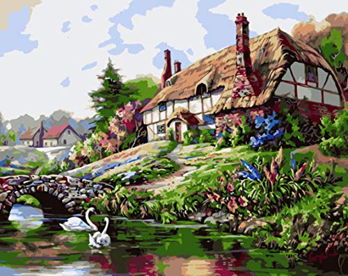 pzmolpq DIY Malen nach Zahlen Kits Landschaft Haus Handgemalte Zeichnung Leinwand Bild Färbung nach Zahlen Wohnkultur Kunst Einzigartiges Geschenk-50x40cm Kein Rahmen pzmolpq DIY Malen nach Zahlen Kits Landschaft Haus Handgemalte Zeichnung Leinwand Bild Färbung nach Zahlen Wohnkultur Kunst Einzigartiges Geschenk-50x40cm Kein Rahmen von KANGZENG