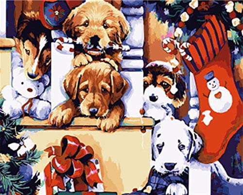 pzmolpq Malen nach Zahlen Hund Tiere Handbemalte Kits Zeichnen Leinwand Bilder Färben nach Zahlen Home Decoration DIY Geschenk-40x30cm Kein Rahmen pzmolpq Malen nach Zahlen Hund Tiere Handbemalte Kits Zeichnen Leinwand Bilder Färben nach Zahlen Home Decoration DIY Geschenk-40x30cm Kein Rahmen von KANGZENG
