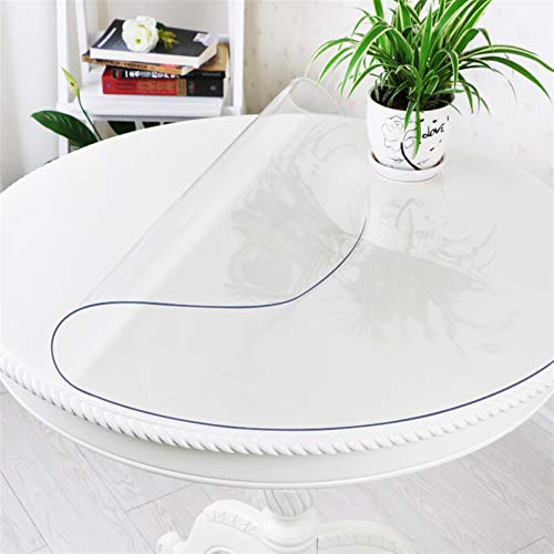 KANMR Tischbedeckung Geschmacklos Wasserdicht Couchtischmatte Weiches Glas Runde Tischdecke Regelmäßiges Rechteck Bürostuhl Unterlage, Mehrere Größen (Diameter-70CM) von KANMR