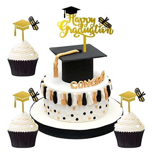 Cake Topper ,KANOSON Happy Graduation und 3 Graduation Hat Deko,Abschlussfeier Deko Kuchen Graduation Cake Decorations Cake Topper ,KANOSON Happy Graduation und 3 Graduation Hat Deko,Abschlussfeier Deko Kuchen Graduation Cake Decorations von KANOSON