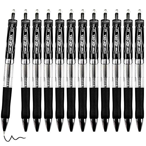 KANOSON Gelschreiber Schwarz, 12 Stück Versenkbare Gel Kugelschreiber für Kinder und Erwachsene, 0,7mm Tintenschreiber Set für Schreiben KANOSON Gelschreiber Schwarz, 12 Stück Versenkbare Gel Kugelschreiber für Kinder und Erwachsene, 0,7mm Tintenschreiber Set für Schreiben von KANOSON