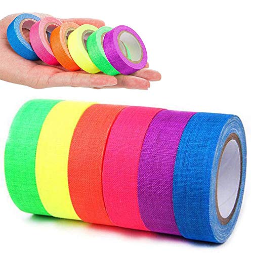 KANOSON Neon-Klebeband, 6 Farben, UV-/Schwarzlicht, reaktives Band, fluoreszierend, Nacht-Aufkleber, reflektierend, für Partys, Kunst, Basteln, Dekorationen, KANOSON Neon-Klebeband, 6 Farben, UV-/Schwarzlicht, reaktives Band, fluoreszierend, Nacht-Aufkleber, reflektierend, für Partys, Kunst, Basteln, Dekorationen, von KANOSON