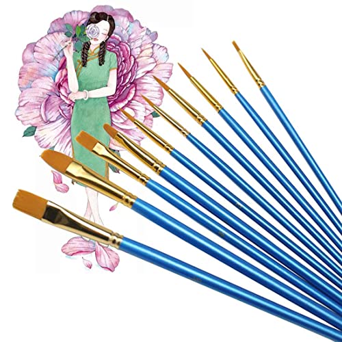 Nylon Pinselset Acrylfarben, 10 Pcs Künstlerpinsel Pinselset Malen, Acryl Pinsel Set Aquarellpinsel Haarpinsel ölfarbenc, Kleine Pinsel für Anfänger,Schule Kinder, Künstler und Gemälde Liebhaber Nylon Pinselset Acrylfarben, 10 Pcs Künstlerpinsel Pinselset Malen, Acryl Pinsel Set Aquarellpinsel Haarpinsel ölfarbenc, Kleine Pinsel für Anfänger,Schule Kinder, Künstler und Gemälde Liebhaber von KANOSON