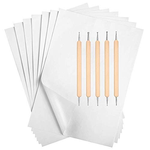 Weiß Kohlenstoff Transferpapier, 100 Stück A4 Kohlepapier Transfer Papier 11,7 x 8,3 Zoll Graphit Kopierpapier, Pauspapier Graphitpapier mit 5 Stücke Prägestift Verfolgung Stift für Stoff Papier Holz Weiß Kohlenstoff Transferpapier, 100 Stück A4 Kohlepapier Transfer Papier 11,7 x 8,3 Zoll Graphit Kopierpapier, Pauspapier Graphitpapier mit 5 Stücke Prägestift Verfolgung Stift für Stoff Papier Holz von KANOSON