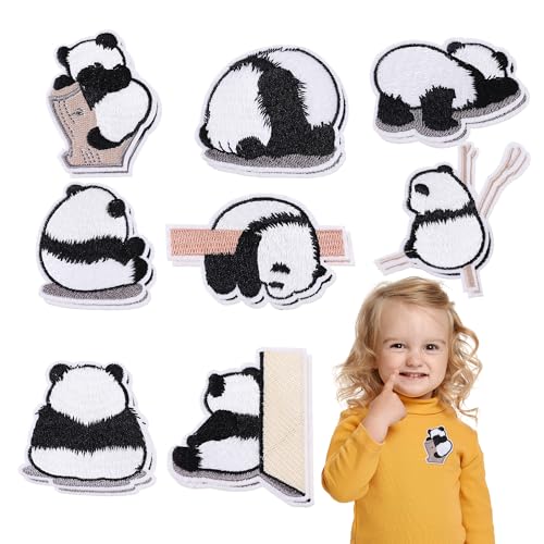 KAOTPO 16 Patches, zum Flicken zum Aufbügeln. Mit Tierbildern für Bügelflicken Kinder, für Kinderhosen, Zum DIY-Aufbügeln und als Kleidungspatches für Flicken zum Aufbügeln Kinder. (Panda) von KAOTPO