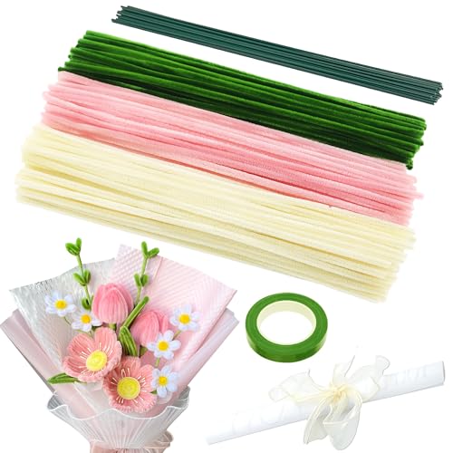 KAOTPO Pfeifenputzer zum Basteln Weiß Set, 200 Stück Pfeifenreiniger zum Basteln Sowie Pfeifenreiniger Blumen Set, Ausgestattet mit Blumendraht, Schleifenband, Verpackungstaschen und Anleitung. KAOTPO Pfeifenputzer zum Basteln Weiß Set, 200 Stück Pfeifenreiniger zum Basteln Sowie Pfeifenreiniger Blumen Set, Ausgestattet mit Blumendraht, Schleifenband, Verpackungstaschen und Anleitung. von KAOTPO
