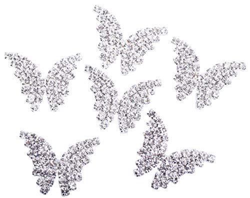 KAOYOO 10 x Kristall-Strass-Schmetterlings-Verzierungen, Knöpfe zum Aufnähen für Heimwerker, Dekoration (20 mm) von KAOYOO