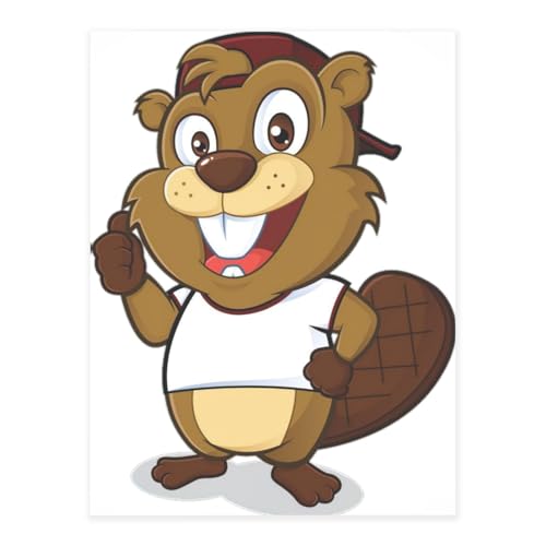 Freche Biber-Druck-Kristall-Aufkleber zum Basteln, niedliche Aufkleber, Bastelbedarf für Damen und Herren, für Laptop, Skateboard von KAPPTYY