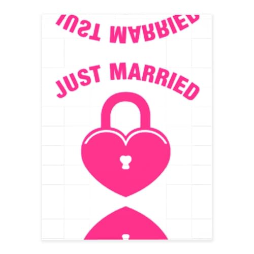 Just Married Druck-Kristall-Aufkleber zum Basteln, niedliche Aufkleber, Bastelbedarf für Damen und Herren, für Laptop, Skateboard von KAPPTYY