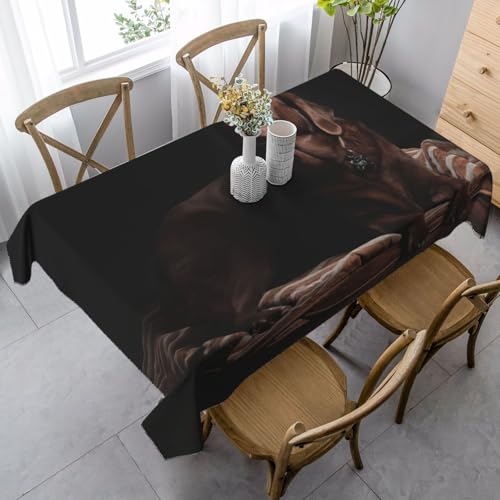KAPPTYY Braune Labrador-Druck, elegante Party-Tischdecke mit weichem, dickem Stoff für Bankett-Feiern KAPPTYY Braune Labrador-Druck, elegante Party-Tischdecke mit weichem, dickem Stoff für Bankett-Feiern von KAPPTYY