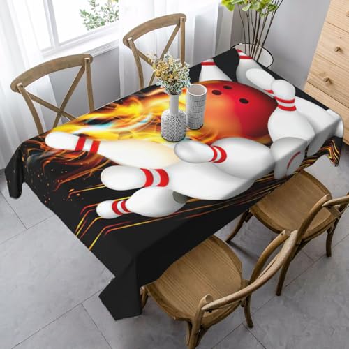 KAPPTYY Elegante Party-Tischdecke mit Bowlingkugel-Druck, mit weichem, dickem Stoff für Bankett-Feiern KAPPTYY Elegante Party-Tischdecke mit Bowlingkugel-Druck, mit weichem, dickem Stoff für Bankett-Feiern von KAPPTYY