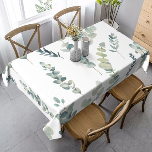 KAPPTYY Elegante Party-Tischdecke mit Eukalyptusblättern, aus weichem, dickem Stoff für Bankett-Feiern KAPPTYY Elegante Party-Tischdecke mit Eukalyptusblättern, aus weichem, dickem Stoff für Bankett-Feiern von KAPPTYY