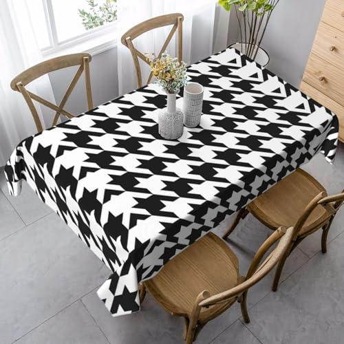 KAPPTYY Elegante Party-Tischdecke mit Hahnentrittmuster, weicher dicker Stoff, für Bankett-Feier, Schwarz von KAPPTYY