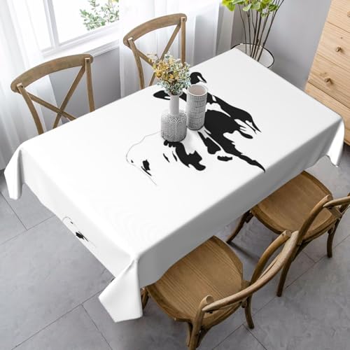 KAPPTYY Elegante Party-Tischdecke mit Kuh in Schwarz-Weiß-Druck, mit weichem, dickem Stoff für Bankett-Feiern KAPPTYY Elegante Party-Tischdecke mit Kuh in Schwarz-Weiß-Druck, mit weichem, dickem Stoff für Bankett-Feiern von KAPPTYY