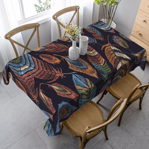 KAPPTYY Elegante Party-Tischdecke mit Pfauenfeder-Druck, aus weichem, dickem Stoff für Bankett-Feiern KAPPTYY Elegante Party-Tischdecke mit Pfauenfeder-Druck, aus weichem, dickem Stoff für Bankett-Feiern von KAPPTYY
