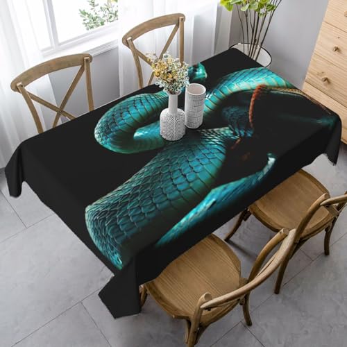 KAPPTYY Elegante Party-Tischdecke mit blauem Schlangen-Druck, aus weichem, dickem Stoff für Bankett-Feiern KAPPTYY Elegante Party-Tischdecke mit blauem Schlangen-Druck, aus weichem, dickem Stoff für Bankett-Feiern von KAPPTYY