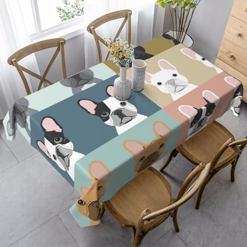 KAPPTYY Elegante Party-Tischdecke mit französischer Bulldogge mit weichem, dickem Stoff für Bankett-Feiern KAPPTYY Elegante Party-Tischdecke mit französischer Bulldogge mit weichem, dickem Stoff für Bankett-Feiern von KAPPTYY