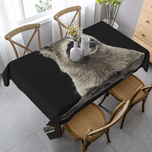 KAPPTYY Elegante Party-Tischdecke mit haarigem Waschbär-Druck, mit weichem, dickem Stoff für Bankett-Feiern KAPPTYY Elegante Party-Tischdecke mit haarigem Waschbär-Druck, mit weichem, dickem Stoff für Bankett-Feiern von KAPPTYY