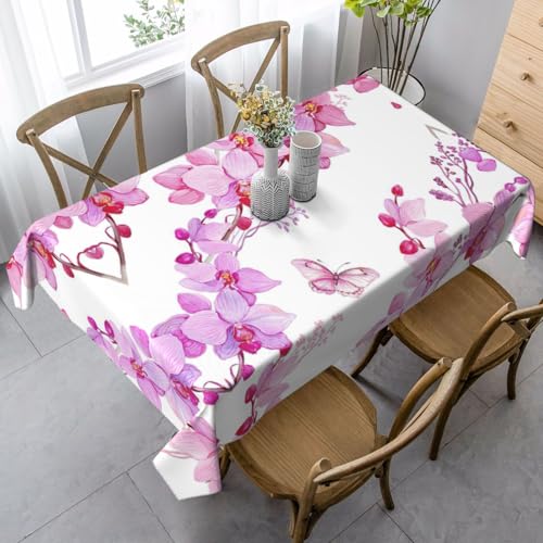 KAPPTYY Elegante Party-Tischdecke mit rosafarbenem Blumen- und Schmetterlings-Druck, aus weichem, dickem Stoff, für Bankett-Feiern KAPPTYY Elegante Party-Tischdecke mit rosafarbenem Blumen- und Schmetterlings-Druck, aus weichem, dickem Stoff, für Bankett-Feiern von KAPPTYY