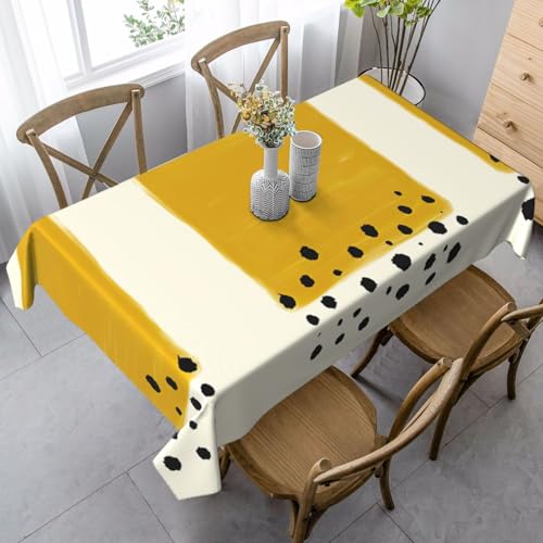 KAPPTYY Elegante Party-Tischdecke mit weichem, dickem Stoff, Senfgelb und Schwarz, für Bankett-Feiern von KAPPTYY
