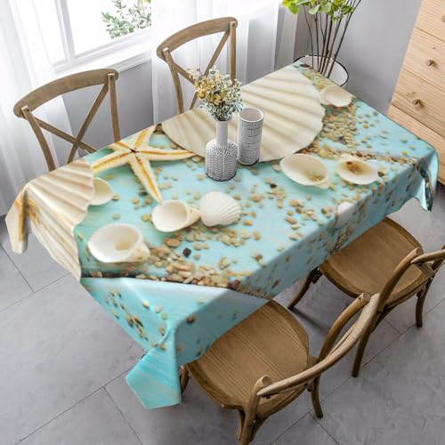 KAPPTYY Elegante Party-Tischdecke mit weichem, dickem Stoff für Bankett-Feier, Motiv: Ozean, Meer, Strand, Muscheln, Seesterne, Blau KAPPTYY Elegante Party-Tischdecke mit weichem, dickem Stoff für Bankett-Feier, Motiv: Ozean, Meer, Strand, Muscheln, Seesterne, Blau von KAPPTYY