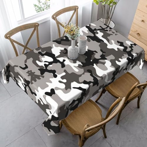 KAPPTYY Elegante Party-Tischdecke mit weichem, dickem Stoff für Bankette, Schwarz / Grau / Weiß von KAPPTYY