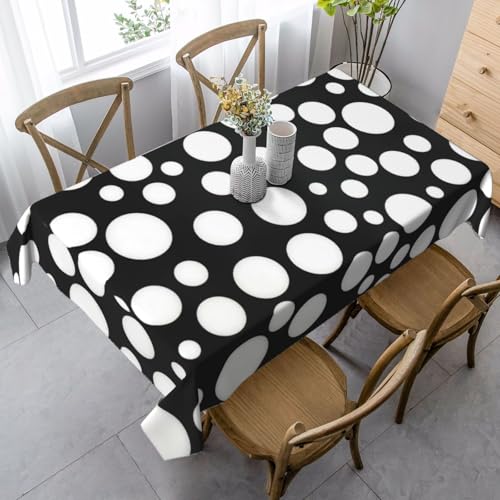 KAPPTYY Elegante Party-Tischdecke mit weichem, dickem Stoff für Bankette, Schwarz und Weiß mit Punktemuster KAPPTYY Elegante Party-Tischdecke mit weichem, dickem Stoff für Bankette, Schwarz und Weiß mit Punktemuster von KAPPTYY