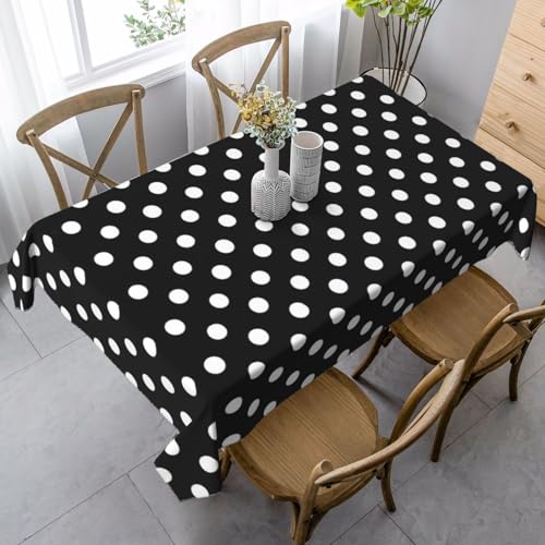KAPPTYY Elegante Party-Tischdecke mit weichem, dickem Stoff für Bankette, Schwarz und Weiß mit Punkten KAPPTYY Elegante Party-Tischdecke mit weichem, dickem Stoff für Bankette, Schwarz und Weiß mit Punkten von KAPPTYY