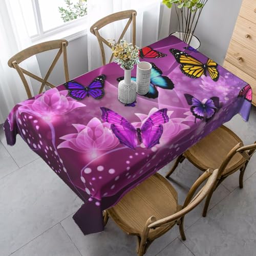 KAPPTYY Elegante Party-Tischdecke mit weichem dickem Stoff für Bankett-Feier, Lila mit Schmetterlings-Aufdruck KAPPTYY Elegante Party-Tischdecke mit weichem dickem Stoff für Bankett-Feier, Lila mit Schmetterlings-Aufdruck von KAPPTYY