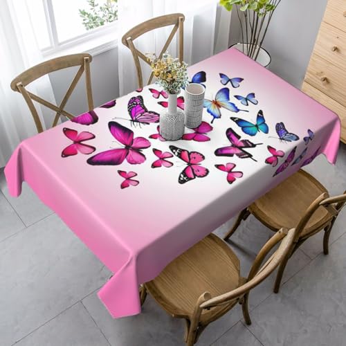 KAPPTYY Elegante Party-Tischdecke mit weichem dickem Stoff für Bankette, rosa Schmetterlinge KAPPTYY Elegante Party-Tischdecke mit weichem dickem Stoff für Bankette, rosa Schmetterlinge von KAPPTYY