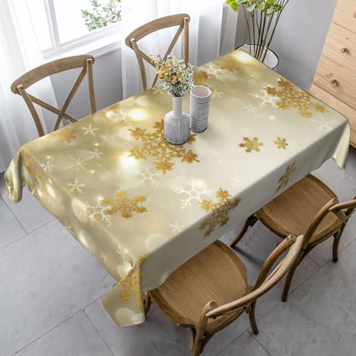 KAPPTYY Goldene Seiden-Tischdecke mit Weihnachtsdruck, elegante Party-Tischdecke mit weichem, dickem Stoff für Bankett-Feiern KAPPTYY Goldene Seiden-Tischdecke mit Weihnachtsdruck, elegante Party-Tischdecke mit weichem, dickem Stoff für Bankett-Feiern von KAPPTYY