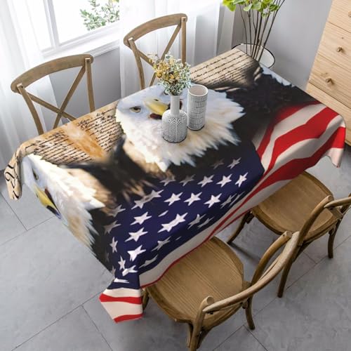 KAPPTYY Patriotischer Weißkopfseeadler mit amerikanischer Flagge, elegante Party-Tischdecke mit weichem, dickem Stoff für Bankett-Feiern KAPPTYY Patriotischer Weißkopfseeadler mit amerikanischer Flagge, elegante Party-Tischdecke mit weichem, dickem Stoff für Bankett-Feiern von KAPPTYY