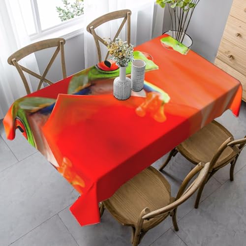 KAPPTYY Rote Augen Baumfrösche bedruckt, elegante Party-Tischdecke mit weichem, dickem Stoff für Bankett-Feiern KAPPTYY Rote Augen Baumfrösche bedruckt, elegante Party-Tischdecke mit weichem, dickem Stoff für Bankett-Feiern von KAPPTYY