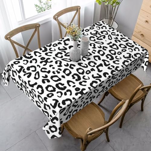 KAPPTYY Schwarze und weiße Tischdecke mit Leopardenmuster, elegante Party-Tischdecke mit weichem, dickem Stoff für Bankett-Feiern KAPPTYY Schwarze und weiße Tischdecke mit Leopardenmuster, elegante Party-Tischdecke mit weichem, dickem Stoff für Bankett-Feiern von KAPPTYY