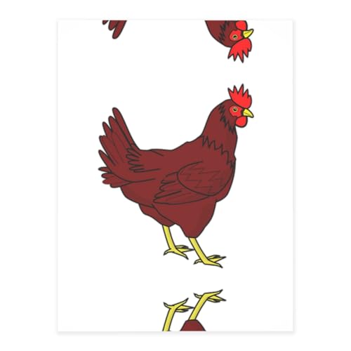 Kristallaufkleber mit rotem Huhn-Druck, zum Basteln, niedliche Aufkleber, Bastelbedarf für Damen und Herren, für Laptop, Skateboard von KAPPTYY
