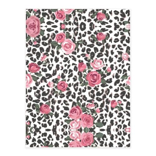 Niedliche rote Rose, Leopardenmuster, Kristall-Aufkleber zum Basteln, niedliche Aufkleber, Bastelbedarf für Damen und Herren, für Laptop, Skateboard von KAPPTYY