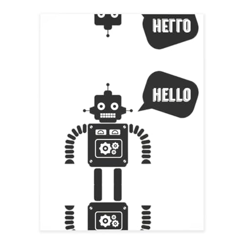 Schwarze Roboterdruck-Kristall-Aufkleber zum Basteln, niedliche Aufkleber, Bastelbedarf für Damen und Herren, für Laptop, Skateboard von KAPPTYY